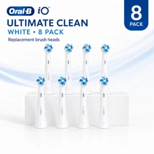 Oral-B iO Ultimate Clean white replacement brush heads, 8 pack