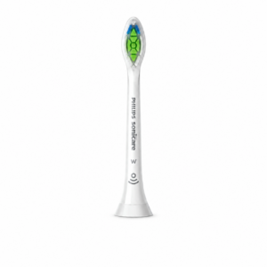 Detail of a white Philips Sonicare W2 Optimal White replacement brush head